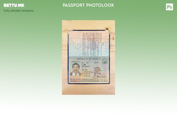 Шаблон за изглед на фотографија од пасош на Ангола во модерен стил